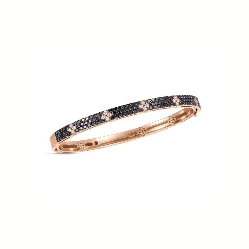 18K ROSE GOLD BLACK AND WHITE DIAMONDS LOVE IN VERONA BRACELET 1.87. 