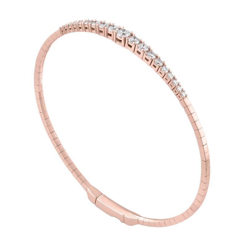 The Broad Street 14k Rose Gold and Diamond Flexi Bangle. 0.95ctw
