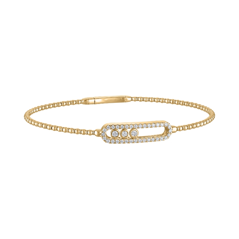 The Broad Street Flow Bracelet in 14K Yellow Gold with Diamonds.