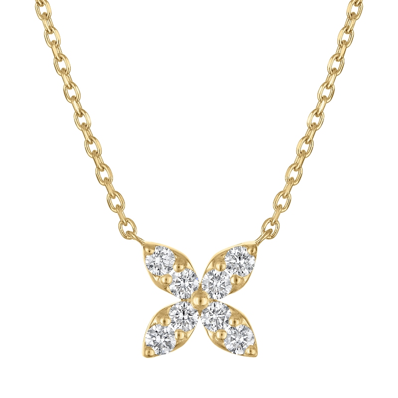 The Battery Park Diamond Flower Pendant in 14K White Gold.