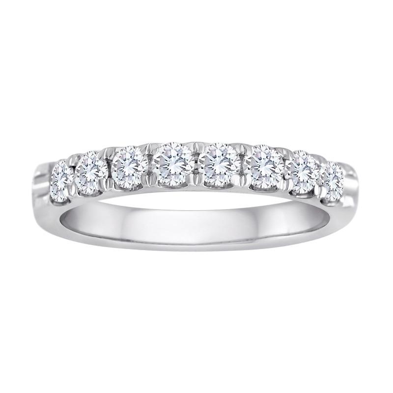 The Maiden Lane Channel-Set Diamond Ring in 14K White Gold (.75K Round Cut).