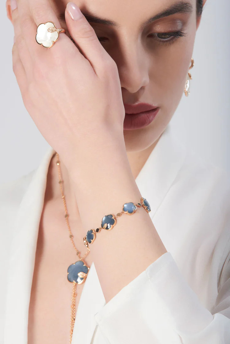 PASQUALE BRUNI 18K ROSE GOLD TON JOLI GREY MOP BRACELET DIA-0.04 OTHER-14.80. GLD-6.63