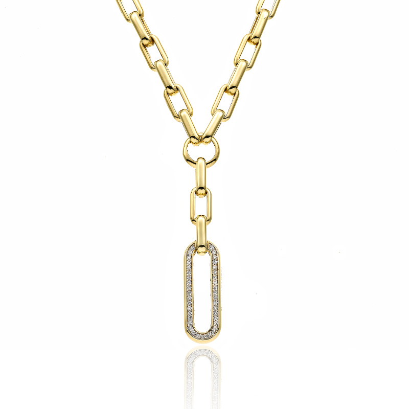 CHIMENTO 18K YELLOW GOLD X-TEND CHAIN PENDANT WITH DIAMONDS