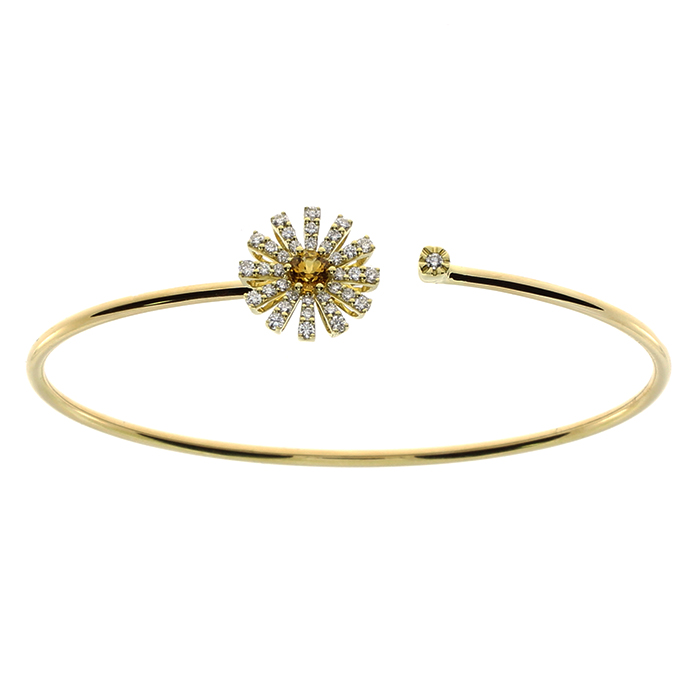 Damiani 14k Yellow Gold Margherita Bracelet with Citrine and Diamonds. 