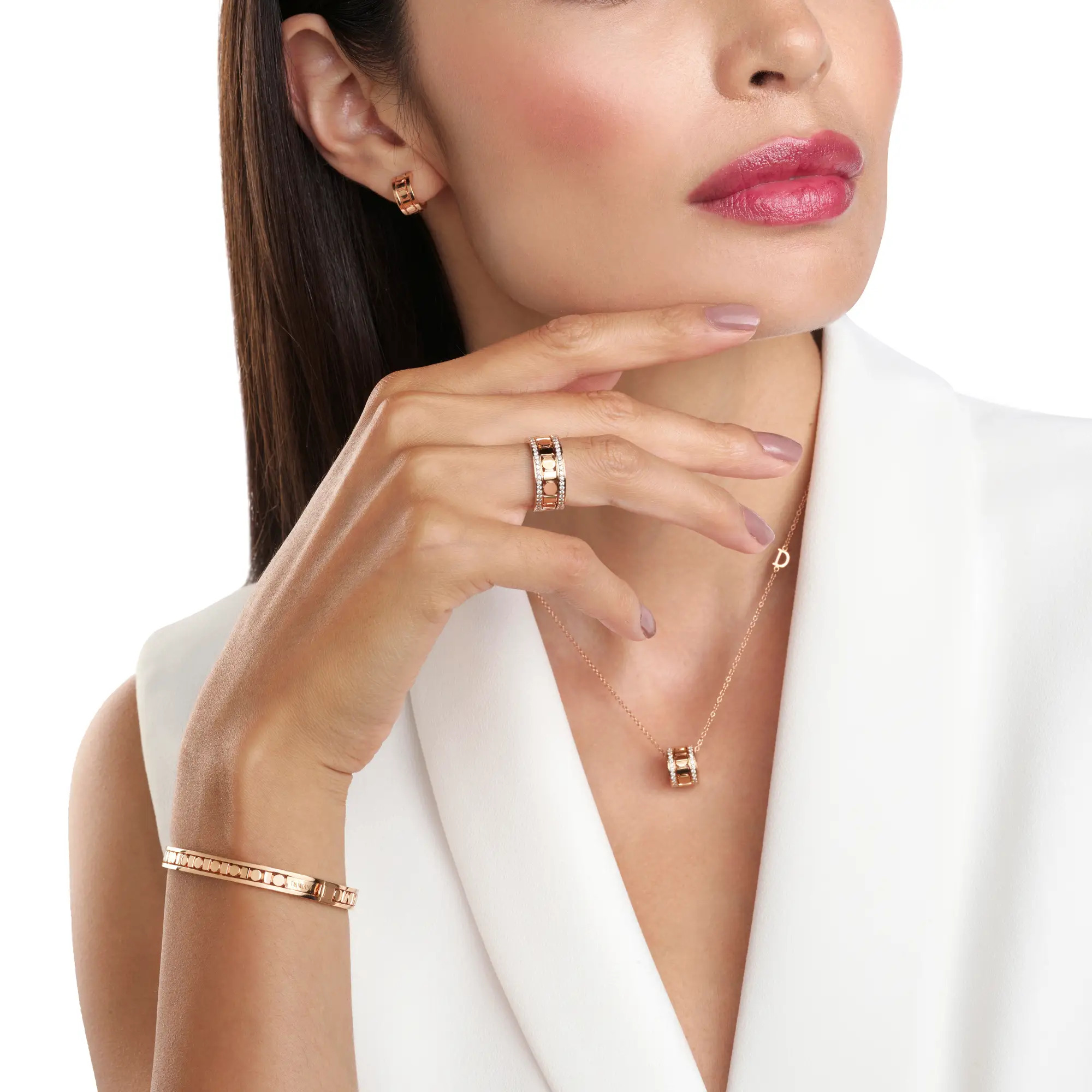 Damiani 18k Pink Gold Diamond Ring Belle Epoque Reel 5.70mm. 