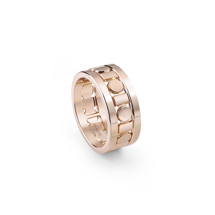 Damiani 18k Rose Gold Belle Epoque Reel Ring 8.30mm.