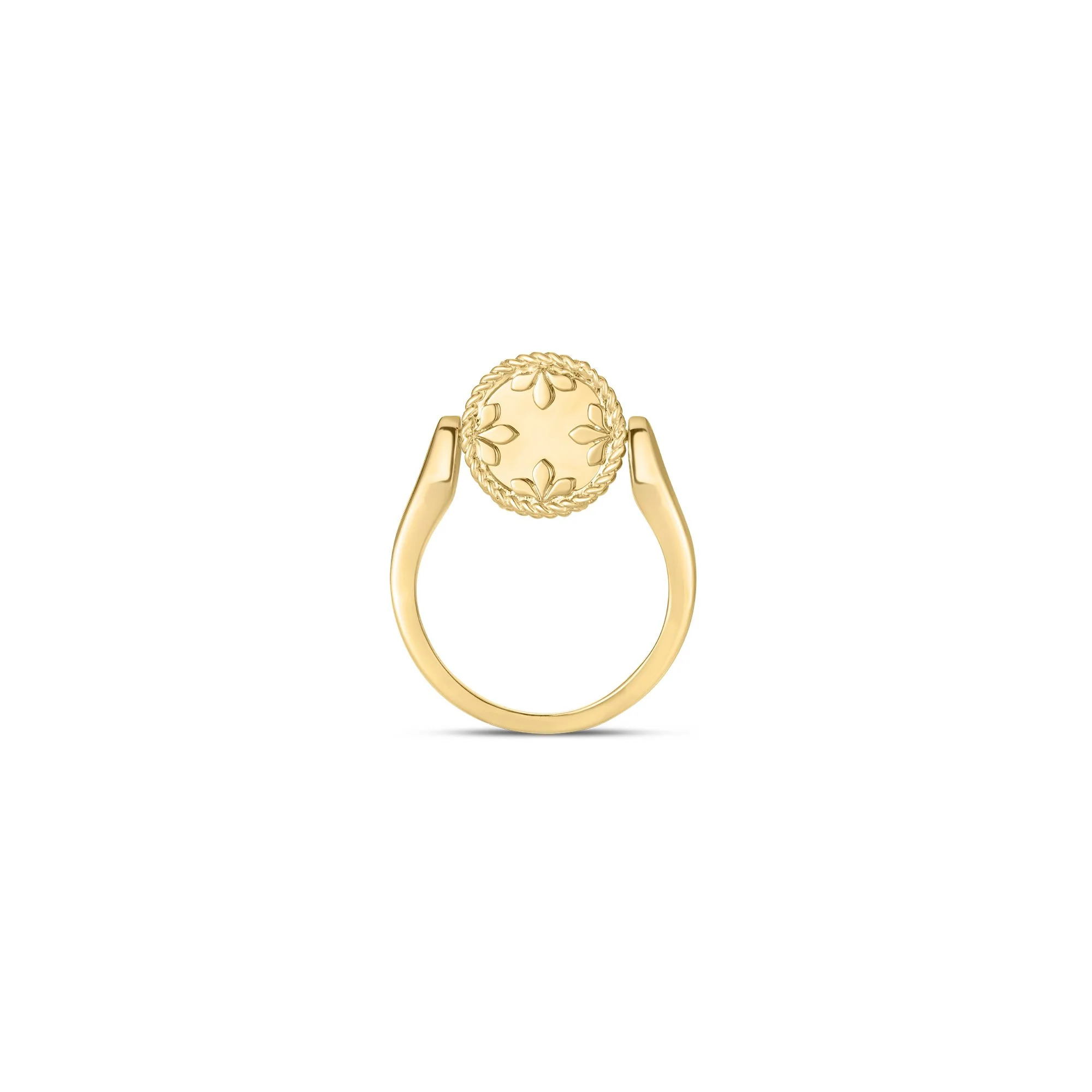 Venetian Medallions Reversible Ring in 18k Yellow Gold with Mother of Pearl and Diamond