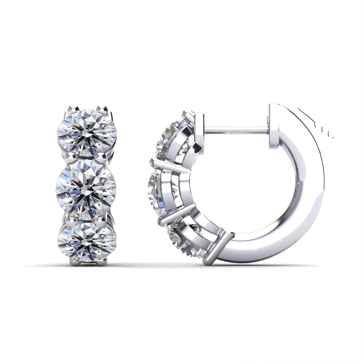 The Maiden Lane 14k White Gold and Diamond Huggies. 1.5ctw
