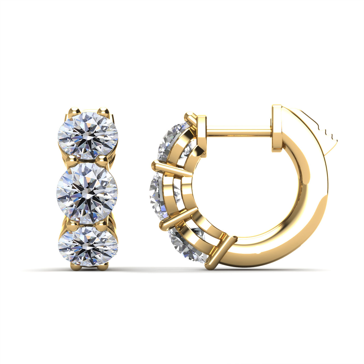 The Maiden Lane 14k Yellow Gold and Diamond Huggies. 1.5ctw